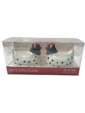 Hand Painted Chicken Hen Salt Pepper Shakers Set Rustic Country Farmhouse NWT